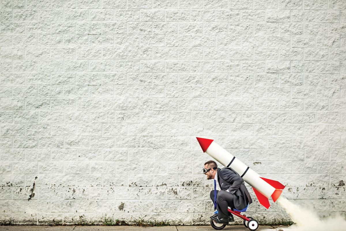 Man on a tricycle